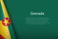 national flag Grenada isolated on background with copyspace