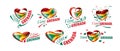 National flag of the Grenada in the shape of a heart and the inscription I love Grenada. Vector illustration Royalty Free Stock Photo