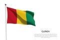 National flag Guinea waving on white background