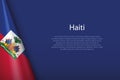 national flag Haiti isolated on background with copyspace