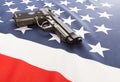 National flag with hand gun over it series - United States Royalty Free Stock Photo