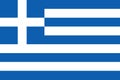 National Flag Hellenic Republic, Greece, Nine horizontal stripes, in turn blue and white; a white Greek cross throughout a blue