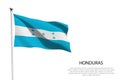 National flag Honduras waving on white background