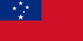 National Flag Independent State of Samoa, Western Samoa, red field with the blue rectangle, Southern Cross of four white larger Royalty Free Stock Photo