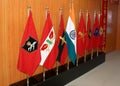 National Flag and the flags of different regiments of Indian Army at Hall of Fame, Leh Royalty Free Stock Photo