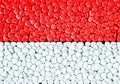 National flag of Indonesia is made of hearts. 3D rendering.