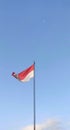 The national flag of Indonesia Raya flutters mightily