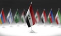 The national flag of the Iraq on the background of flags of other countries Royalty Free Stock Photo