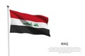 national flag Iraq waving on white background