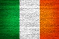 National flag of Ireland on a brick