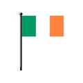 National flag of Ireland on the stick