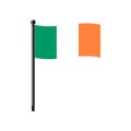 National flag of Ireland on the stick