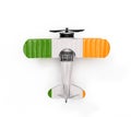 Flag of Ireland travel Metal toy plane isolated on white Royalty Free Stock Photo
