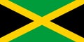 National Flag Jamaica, gold diagonal cross divides the field into four triangles of green and black