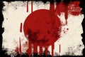 National flag of Japan background with a distressed vintage weathered effect