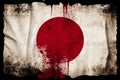 National flag of Japan background with a distressed vintage weathered effect