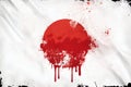 National flag of Japan background with a distressed vintage weathered effect