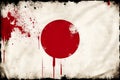 National flag of Japan background with a distressed vintage weathered effect