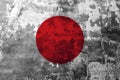 National flag of Japan on the background of the old wall Royalty Free Stock Photo