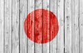 National flag of Japan on old wood background Royalty Free Stock Photo