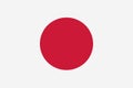 National flag of Japan. Rectangular white banner with a crimson red circle in the center