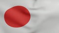 National flag of Japan waving 3D Render, Nisshoki japan flag of sun or Hinomaru, Land of the Rising Sun, japanese flag