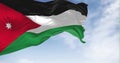 National flag of Jordan waving in the wind on a clear day