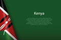 national flag Kenya isolated on background with copyspace