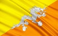 Flag of the Kingdom of Bhutan Royalty Free Stock Photo