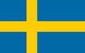 National Flag Kingdom of Sweden, blue field charged with a yellow Nordic cross that extends to the edges, the vertical part of the