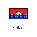 National flag of Kiribati in simple colors with name icon