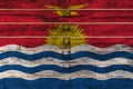 National flag  of Kiribati on a wooden wall Royalty Free Stock Photo