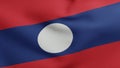 National flag of Laos waving 3D Render, Lao Peoples Democratic Republic flag textile designed by Maha Sila Viravong