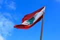 Lebanese flag on top of the Sidon Castle