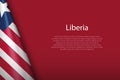 national flag Liberia isolated on background with copyspace