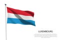 National flag Luxembourg waving on white background
