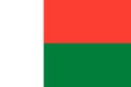 National flag of Madagascar original size and colors vector illustration, sainan'i Madagasikara or drapeau de Madagasca Royalty Free Stock Photo