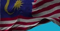 National Flag of Malaysia waving in the wind slow motion