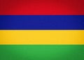 The national flag of Mauritius, four horizontal bands of equal width, coloured red, blue, yellow, and green, Illustration image