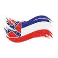 National Flag Of Mississippi, Designed Using Brush Strokes Isolated On A White Background. Vector Illustration. Royalty Free Stock Photo