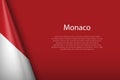 national flag Monaco isolated on background with copyspace