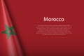 national flag Morocco isolated on background with copyspace