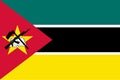 National Flag of Mozambique, Mozambique sign, Mozambique Flag Royalty Free Stock Photo