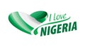 The national flag of the Nigeria and the inscription I love Nigeria Vector illustration Royalty Free Stock Photo