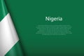 national flag Nigeria isolated on background with copyspace