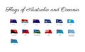 National flag of Oceania countries. Royalty Free Stock Photo