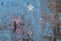 National flag on old peeling wall background