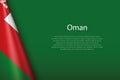 national flag Oman isolated on background with copyspace