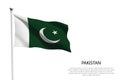 national flag Pakistan waving on white background