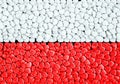 National flag of Poland is made of hearts. 3D rendering and 3D illustration